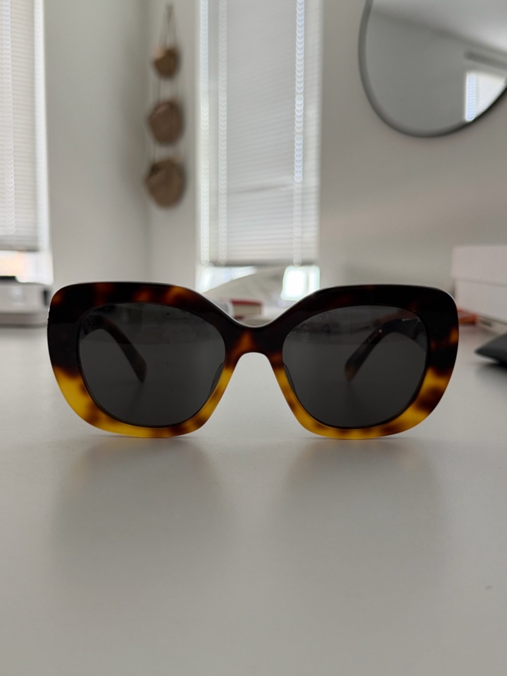 Celine Tortoise Square Sunglasses with Gold Triomphe Logo - Picture 4 of 6